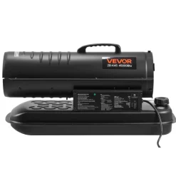 VEVOR 45000 BTU Forced Air Kerosene Diesel Heater, Portable Torpedo Space Heater with Handle, Blower-Type for Jobsite/Garage/Warehouse/Workshop Construction /Outdoor Heating,Black