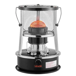 VEVOR 9000 BTU Portable Kerosene Heater & Stove, 2 in 1 Non-Electric Indoor Outdoor Heater with Adjustable Height & Flame & Easy Storage,for Camping, Hunting, Cooking, Home, Garage, Black
