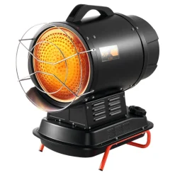 VEVOR 70000 BTU Radiant Kerosene Diesel Heater, Portable Industrial Space Heater with Adjustable Temp & Handle, Ideal for Jobsite/Garage/Warehouse/Workshop Construction Heating,Black