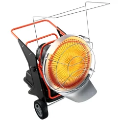 VEVOR 125000 BTU Radiant Kerosene Diesel Heater, Portable Industrial Space Heater with Adjustable Temp & Wheels, Ideal for Jobsite/Garage/Warehouse/Workshop Construction Heating,Black