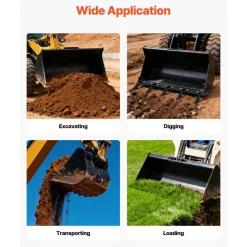 VEVOR Bucket Tooth Bar,45.2 in Heavy Duty 6 Teeth Tractor Bucket Bar for Tractor Loader Skidsteer, 4560 lbs Load Capacity, Bolt On Teeth Bars for Buckets Protection Efficient & Soil Excavation