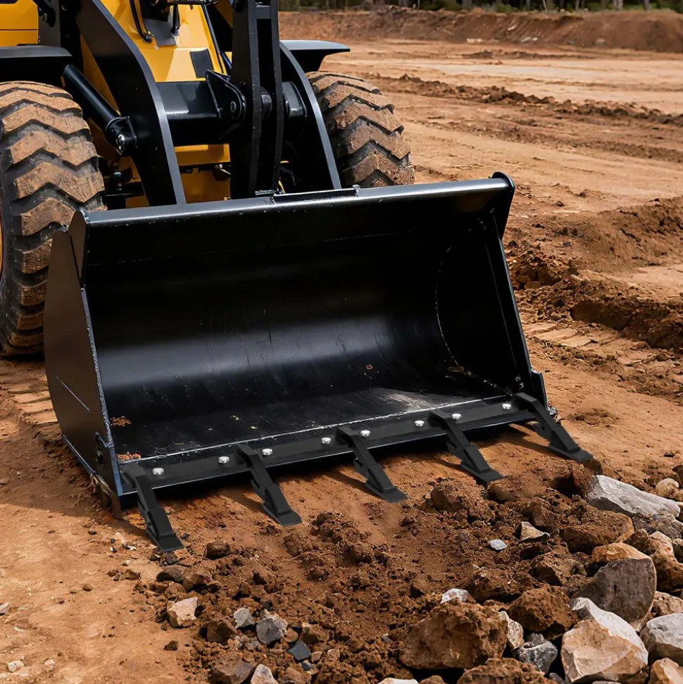 VEVOR Bucket Tooth Bar,45.2 in Heavy Duty 6 Teeth Tractor Bucket Bar for Tractor Loader Skidsteer, 4560 lbs Load Capacity, Bolt On Teeth Bars for Buckets Protection Efficient & Soil Excavation