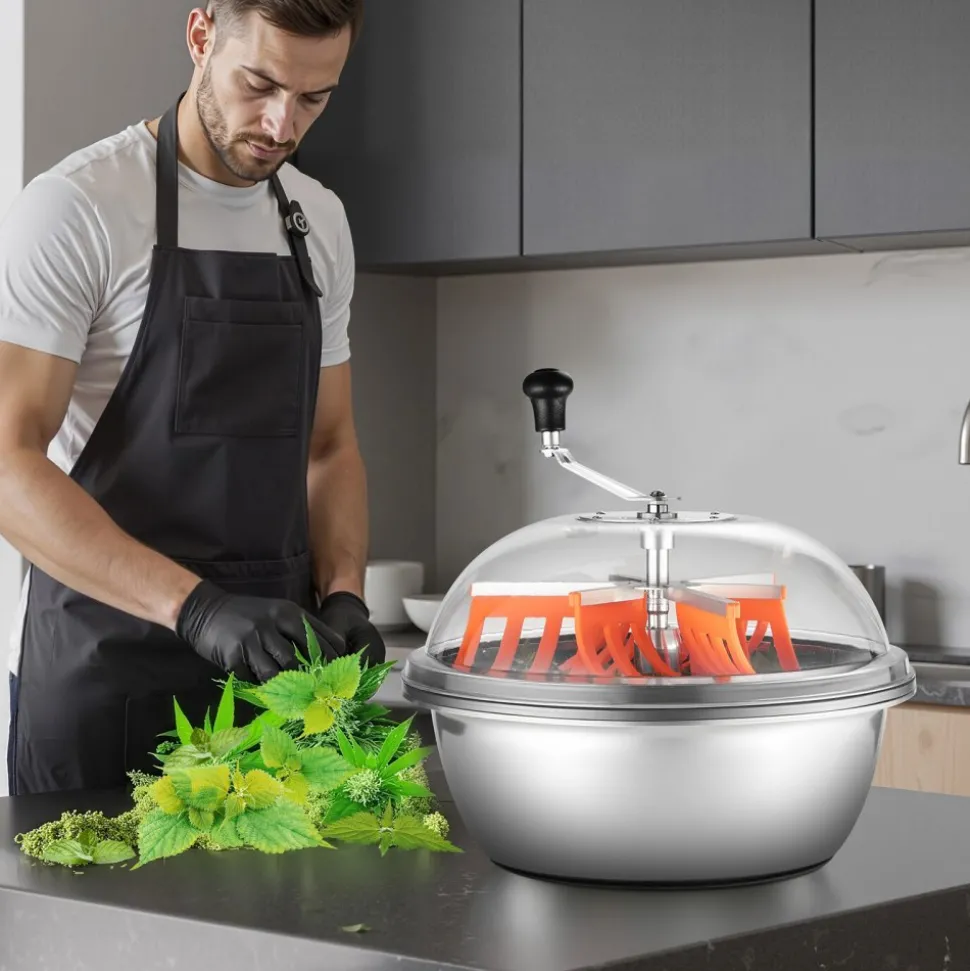 VEVOR Bud Leaf Bowl Trimmer, 19 in Manual Bud Trimmer, with Sharp Stainless Steel Blades, Visual Cutting, Wet & Dry Hydroponic Cutting Machine, Twisted Spin Cut for Plants Leaves Buds Flowers