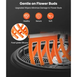 VEVOR Bud Leaf Bowl Trimmer, 19 in Manual Bud Trimmer, with Sharp Stainless Steel Blades, Visual Cutting, Wet & Dry Hydroponic Cutting Machine, Twisted Spin Cut for Plants Leaves Buds Flowers