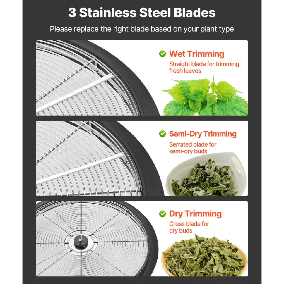 VEVOR Bud Leaf Bowl Trimmer, 19 in Manual Bud Trimmer, with Sharp Stainless Steel Blades, Visual Cutting, Wet & Dry Hydroponic Cutting Machine, Twisted Spin Cut for Plants Leaves Buds Flowers