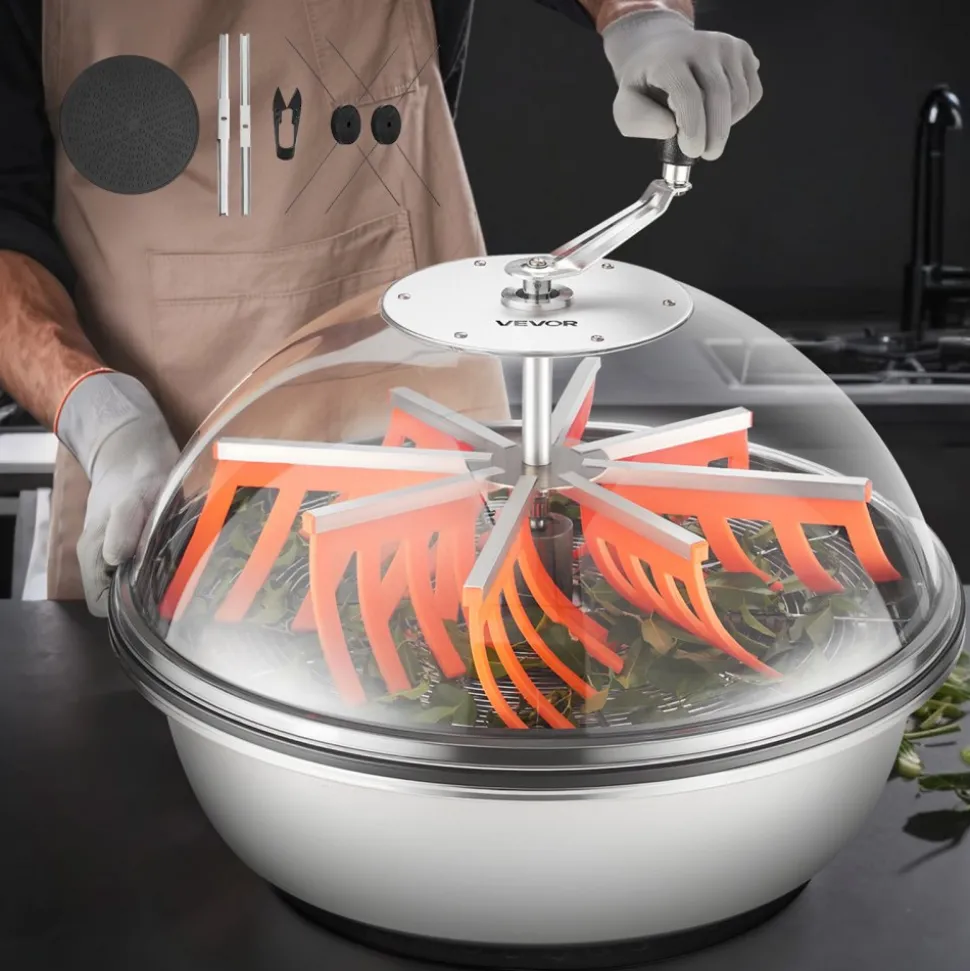 VEVOR Bud Leaf Bowl Trimmer, 24 in Manual Bud Trimmer, with Sharp Stainless Steel Blades, Visual Cutting, Wet & Dry Hydroponic Cutting Machine, Twisted Spin Cut for Plants Leaves Buds Flowers