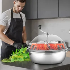 VEVOR Bud Leaf Bowl Trimmer, 24 in Manual Bud Trimmer, with Sharp Stainless Steel Blades, Visual Cutting, Wet & Dry Hydroponic Cutting Machine, Twisted Spin Cut for Plants Leaves Buds Flowers