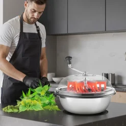 VEVOR Bud Leaf Bowl Trimmer, 16 in Manual Bud Trimmer, with Sharp Stainless Steel Blades, Visual Cutting, Wet & Dry Hydroponic Cutting Machine, Twisted Spin Cut for Plants Leaves Buds Flowers