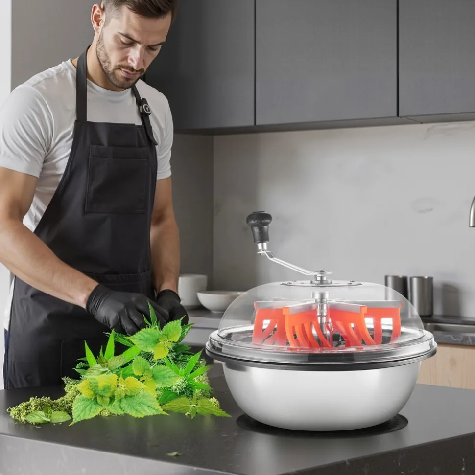VEVOR Bud Leaf Bowl Trimmer, 16 in Manual Bud Trimmer, with Sharp Stainless Steel Blades, Visual Cutting, Wet & Dry Hydroponic Cutting Machine, Twisted Spin Cut for Plants Leaves Buds Flowers