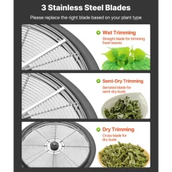 VEVOR Bud Leaf Bowl Trimmer, 16 in Manual Bud Trimmer, with Sharp Stainless Steel Blades, Visual Cutting, Wet & Dry Hydroponic Cutting Machine, Twisted Spin Cut for Plants Leaves Buds Flowers