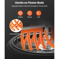 VEVOR Bud Leaf Bowl Trimmer, 16 in Manual Bud Trimmer, with Sharp Stainless Steel Blades, Visual Cutting, Wet & Dry Hydroponic Cutting Machine, Twisted Spin Cut for Plants Leaves Buds Flowers