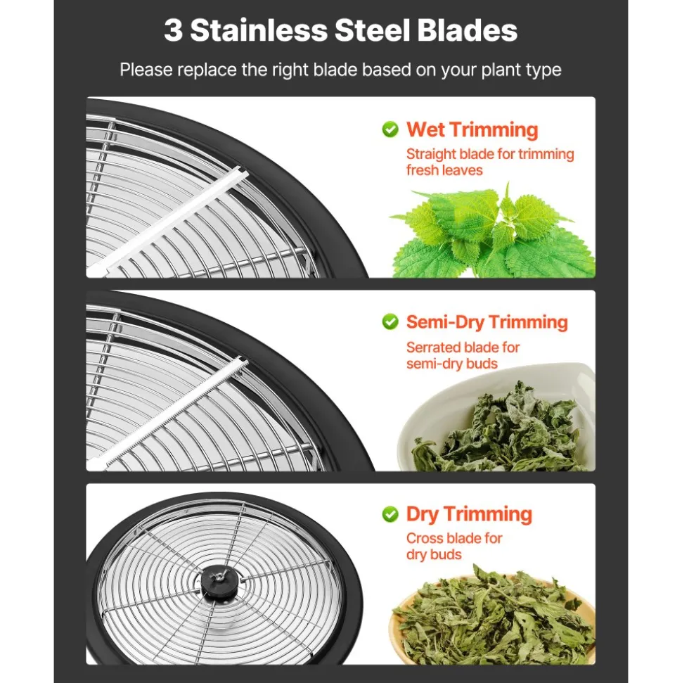 VEVOR Bud Leaf Bowl Trimmer, 13 in Manual Bud Trimmer, with Sharp Stainless Steel Blades, Visual Cutting, Wet & Dry Hydroponic Cutting Machine, Twisted Spin Cut for Plants Leaves Buds Flowers