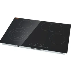 VEVOR Built in Electric Stove Top, 30.3 x 20.5 inch 4 Burners, 240V Glass Radiant Cooktop with Sensor Touch Control, Timer & Child Lock Included, 9 Power Levels for Simmer Steam Slow Cook Fry