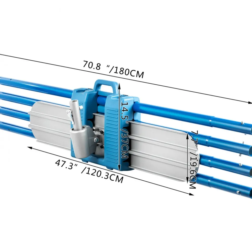 VEVOR Bull Float Magnesium Concrete Float 48 x 8" Round End Concrete Float Tool Cement Tool Bull Concrete Kit Bull Float with 4 Float Handle Bull Float Bracket Concrete Tools Finishing Bull Float