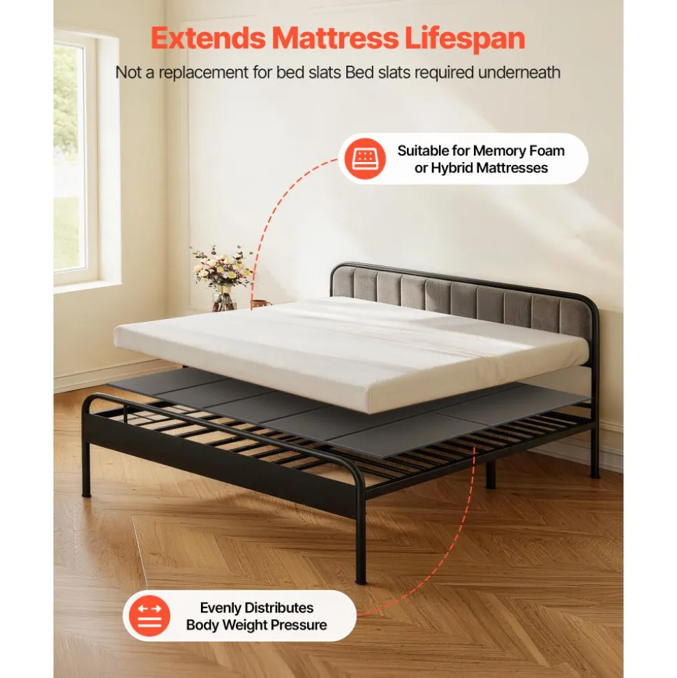 VEVOR Bunkie Board, Cal King Size 72.4 x 83.8 in, Foldable Bed Board Under Mattress with Hook-and-Loop Straps, PP Core with 600D Oxford Fabric, Anti-Sag for Metal Frames, Bunk Beds, and Sleeper Sofas