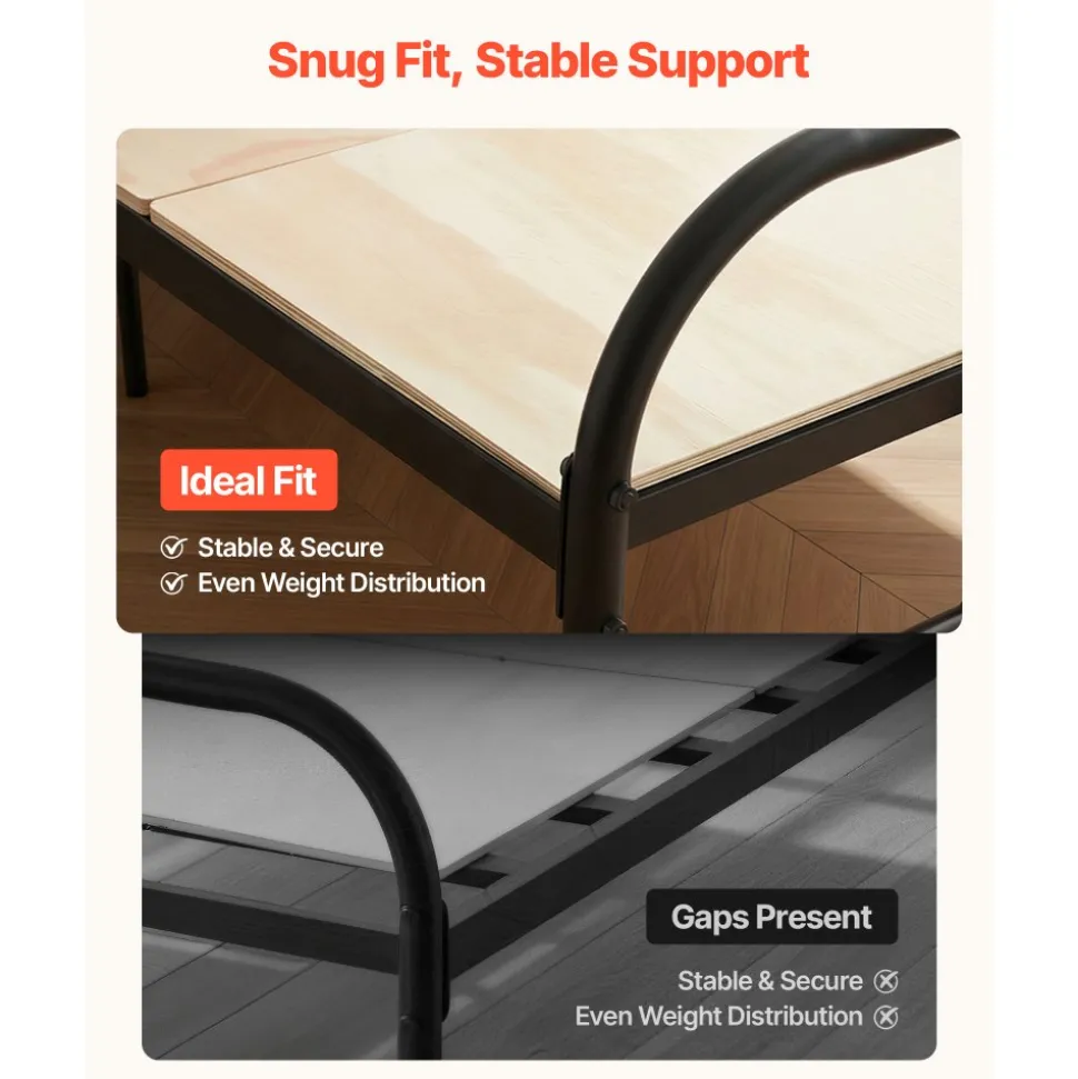 VEVOR Bunkie Board, King Size 76.8 x 70.1 in, Foldable Bed Board Under Mattress with Nylon Webbing, Plywood, Rounded Edges, Anti-Sag Design for Metal Frames, Sleeper Sofas, Platform and Bunk Beds