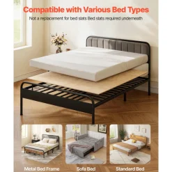 VEVOR Bunkie Board, Queen Size 76.8 x 58.3 in, Foldable Bed Board Under Mattress with Nylon Webbing, Plywood, Rounded Edges, Anti-Sag Design for Metal Frames, Sleeper Sofas, Platform and Bunk Beds