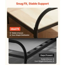 VEVOR Bunkie Board, Queen Size 76.8 x 58.3 in, Foldable Bed Board Under Mattress with Nylon Webbing, Plywood, Rounded Edges, Anti-Sag Design for Metal Frames, Sleeper Sofas, Platform and Bunk Beds