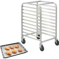 VEVOR Bun Pan Rack, 10-Tier Commercial Bakery Racks with Brake Wheels, Aluminum Racking Trolley Storage for Half & Full Sheet, Speed Rack For Kitchen Home, Bread Baking Equipment, 26"L x 20.3"W x 39"H