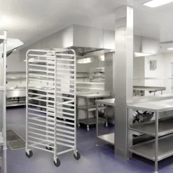 VEVOR Bun Pan Rack, 20-Tier Commercial Bakery Racks with Brake Wheels, Aluminum Racking Trolley Storage for Half & Full Sheet, Speed Rack For Kitchen Home, Bread Baking Equipment, 26