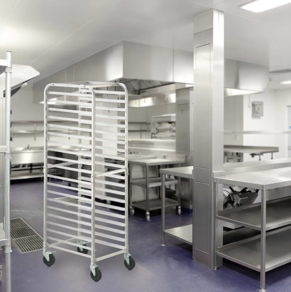 VEVOR Bun Pan Rack, 20-Tier Commercial Bakery Racks with Brake Wheels, Aluminum Racking Trolley Storage for Half & Full Sheet, Speed Rack For Kitchen Home, Bread Baking Equipment, 26"L x 20.4"W x 70"H