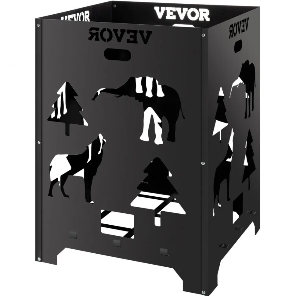 VEVOR Burn Barrel, 21x21x27 inch Burn Cage, Carbon Steel Cage Incinerator, Incinerator Barrel with Lid and Handle for Outdoors