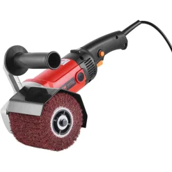 VEVOR Burnishing Polishing Machine, 1200W 6 Variable Speed Surface Conditioning Tool, Handheld Electric Metal Burnishing Machine with 4 Fiber Polishing Wheels for Stainless Steel, Non-Ferrous Metals