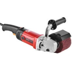 VEVOR Burnishing Polishing Machine, 1200W 6 Variable Speed Surface Conditioning Tool, Handheld Electric Metal Burnishing Machine with 4 Fiber Polishing Wheels for Stainless Steel, Non-Ferrous Metals