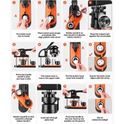 VEVOR Button Maker, 1.25 inch/32mm Pin Maker with 500pcs Button Parts, Ergonomic Arc Handle Punch Press Kit, Button Maker Machine with Panda Magic Book, For Children DIY Gifts and Christmas