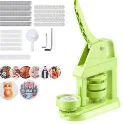 VEVOR Button Maker Machine, 2.28 in, Plastic Pin Maker with 100pcs Button Parts, Mr. Panda Magic Book, Circle Cutter and Hex Wrenches, Reinforced Ergonomic Handle, for DIY Badges, Personalized Pins