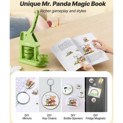 VEVOR Button Maker Machine, 2.28 in, Plastic Pin Maker with 100pcs Button Parts, Mr. Panda Magic Book, Circle Cutter and Hex Wrenches, Reinforced Ergonomic Handle, for DIY Badges, Personalized Pins