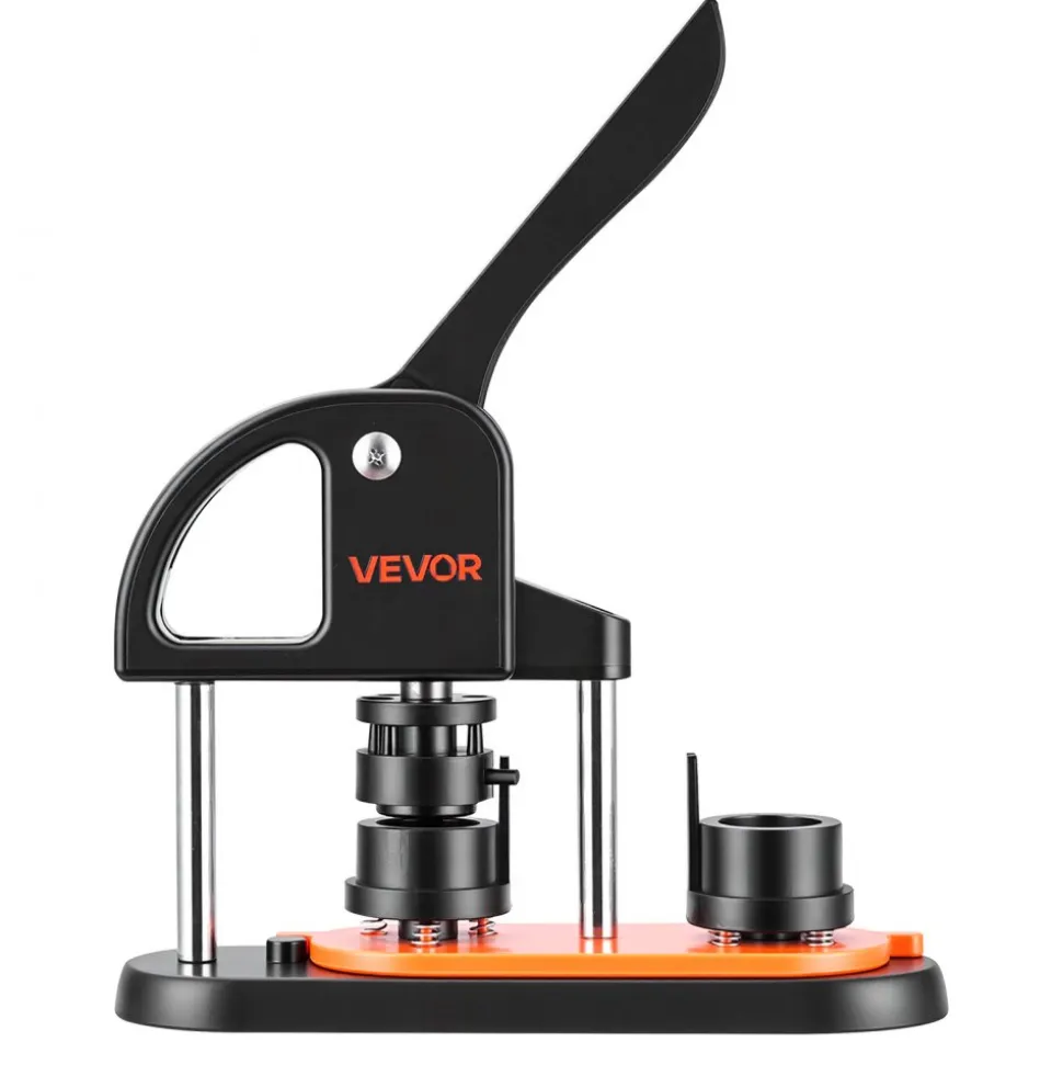 VEVOR Button Maker Machine, 0.98 inch/25mm Pin Maker with 500pcs Button Parts, Button Maker with Panda Magic Book, Ergonomic Arc Handle Punch Press Kit, For Children DIY Gifts and Christmas