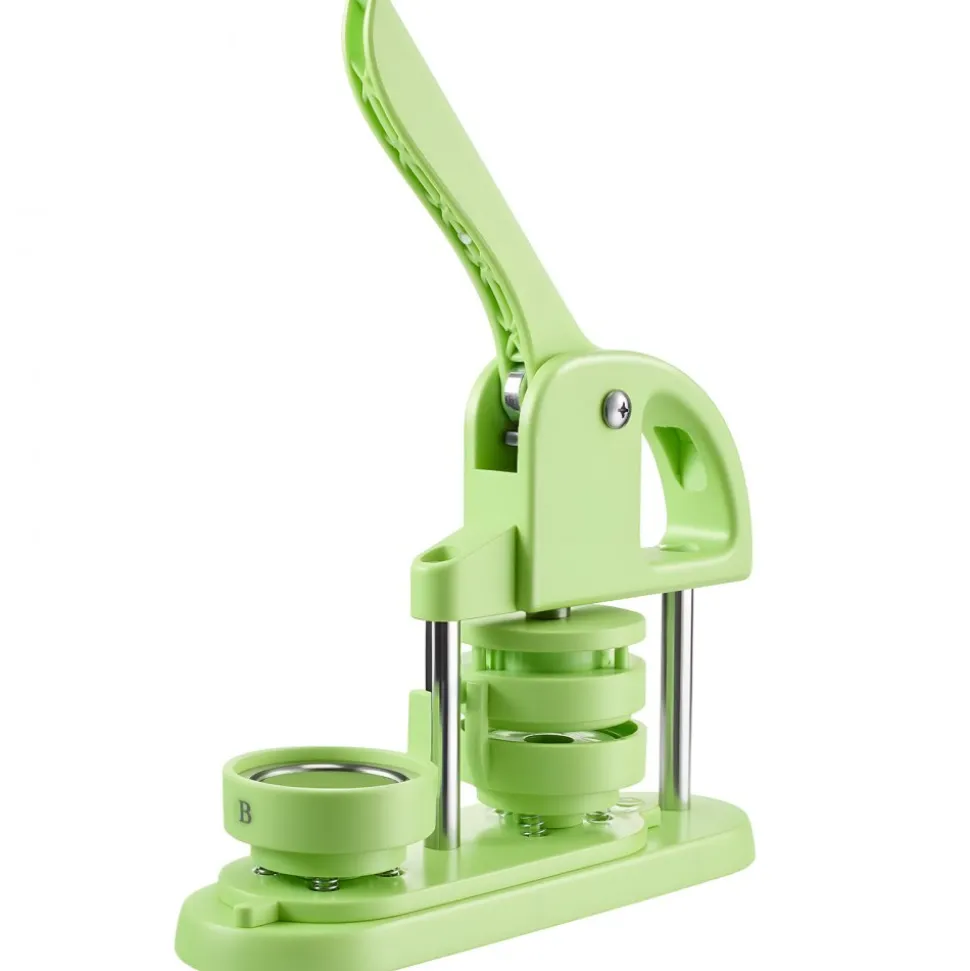 VEVOR Button Maker Machine, 2.28 in, Plastic Pin Maker with 100pcs Button Parts, Circle Cutter and Hex Wrenches, Reinforced Ergonomic Handle, for DIY Badges, Personalized Pins and Key Chains, Green