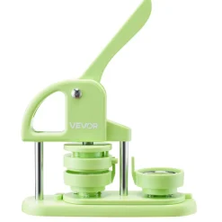 VEVOR Button Maker Machine, 2.28 in, Plastic Pin Maker with 100pcs Button Parts, Circle Cutter and Hex Wrenches, Reinforced Ergonomic Handle, for DIY Badges, Personalized Pins and Key Chains, Green
