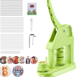 VEVOR Button Maker Machine, 0.98 in, Plastic Pin Maker with 500pcs Button Parts, Mr. Panda Magic Book, Circle Cutter and Hex Wrenches, Reinforced Ergonomic Handle, for DIY Badges, Personalized Pins