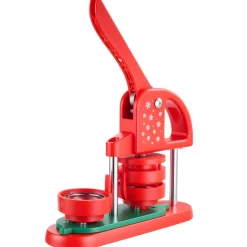 VEVOR Button Maker Machine, 2.28 in, Plastic Pin Maker with 100pcs Button Parts, Circle Cutter and Hex Wrenches, Reinforced Ergonomic Handle, for DIY Badges, Personalized Pins and Key Chains, Red