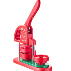 VEVOR Button Maker Machine, 2.28 in, Plastic Pin Maker with 100pcs Button Parts, Circle Cutter and Hex Wrenches, Reinforced Ergonomic Handle, for DIY Badges, Personalized Pins and Key Chains, Red