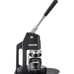 VEVOR Button Maker Machine, 1.26/2.28/2.95 inch 3-in-1, Plastic Pin Maker with 300pcs Button Parts, Circle Cutter and Magic Book, Reinforced Ergonomic Handle, for DIY Badges, Personalized Pins, Black