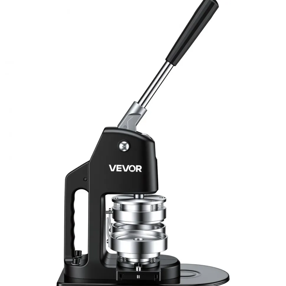 VEVOR Button Maker Machine 1.25"/2.25"/3"(32/58/75 mm) 3-in-1 Pin Maker, with 300pcs Button Parts, Circle Cutter, Magic Book, Ergonomic Handle, for DIY Badges, Pins, Fridge Magnets and Key Chains