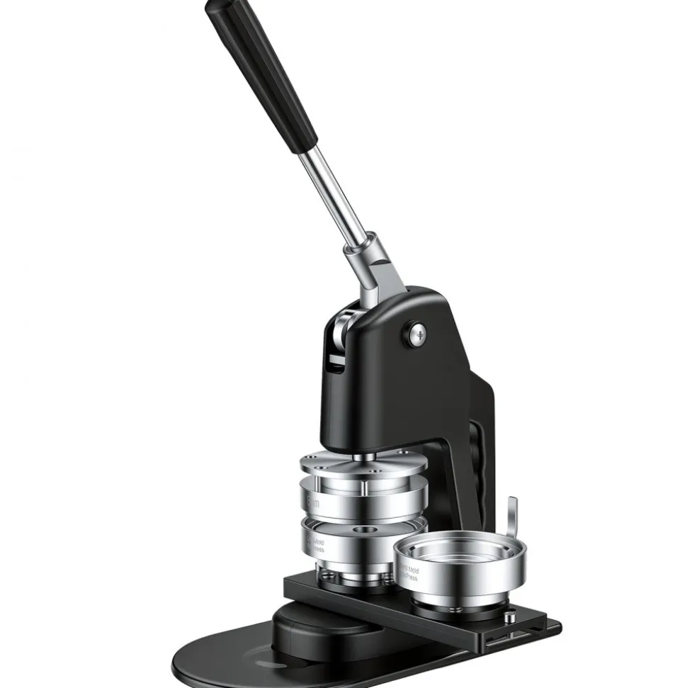 VEVOR Button Maker Machine 1.25"/2.25"/3"(32/58/75 mm) 3-in-1 Pin Maker, with 300pcs Button Parts, Circle Cutter, Magic Book, Ergonomic Handle, for DIY Badges, Pins, Fridge Magnets and Key Chains