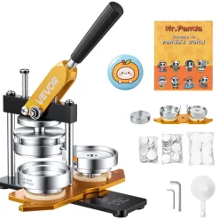 VEVOR Button Maker Machine, 75 mm (3 inch) Badge Punch Press Kit, Children DIY Gifts Pin Maker, Button Making Supplies with 500pcs Button Parts & Circle Cutter & Magic Book