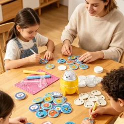 VEVOR Button Maker Machine, 2.25" / 58 mm, Plastic Pin Badge Maker with 50pcs Button Parts and Pre-Printed Pattern Paper, Circle Cutter, Compact Body, for Home DIY, School Events, Birthday Present