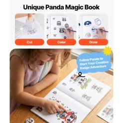 VEVOR Button Maker Machine, Multiple Sizes 1+2.25 Inch Badge Punch Press Kit, Children DIY Gifts Pin Maker, Button Making Supplies with 500pcs Button Parts & Circle Cutter & Magic Book