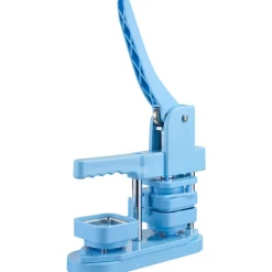 VEVOR Button Maker Machine, 1.97 x 1.97 in Square, Plastic Pin Maker with Tinplate Front Shells, Plastic Back Covers, Magnetic Backings and Transparent Films, Ergonomic Handle, for DIY Badges, Blue