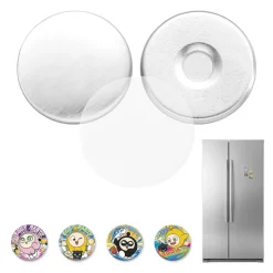 VEVOR Button Maker Supplies 50 Sets 0.98 in / 25 mm Refrigerator Magnets, Button Parts with Magnetic Backs, Metal Shells, Clear Mylar Films, and Blank Circle Papers, for Home DIY and Kitchen Decor
