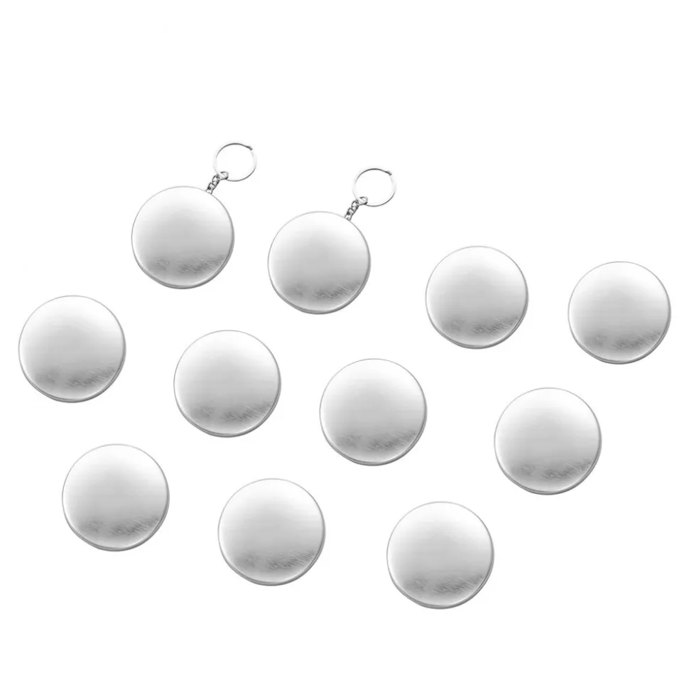 VEVOR Button Maker Supplies 50 Sets 2.28 in / 58 mm Refrigerator Magnets, Bottle Openers, and Keychains Button Parts with Backs, Shells, Clear Mylar Films, and Blank Circle Papers, for Home DIY