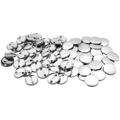 VEVOR Button Maker Supplies 200 Sets 1.26 in / 32 mm Pin Back Button Parts, with Metal Backs, Metal Shells, Clear Mylar Films, and Blank Circle Papers, for Home DIY, School Events, and Custom Studio