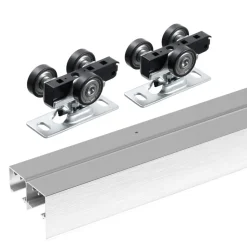 VEVOR Bypass Door Hardware, 5ft Heavy Duty Bypass Sliding Door Hardware Kit, Aluminum Alloy Sliding Closet Door Hardware Set for 2 Door System, Fit Door Thickness 1 3/8 " - 1 3/4", Easy to Install