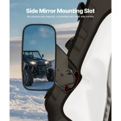 VEVOR Cab Enclosure Upper Doors, Compatible with Polaris RZR XP 1000/XP Turbo 2014-2023, Soft Upper Doors, Windproof Upgraded Zipper UTV Soft Side Window Kit, Work with Side Mirrors and Windshields
