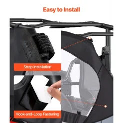 VEVOR Cab Enclosure Upper Doors, Compatible with Can-Am Maverick X3 MAX 4-Seater 2017-2024, Soft Upper Doors, Windproof Upgraded Zipper UTV Soft Side Window Kit, Work with Roof and Partial Windshields